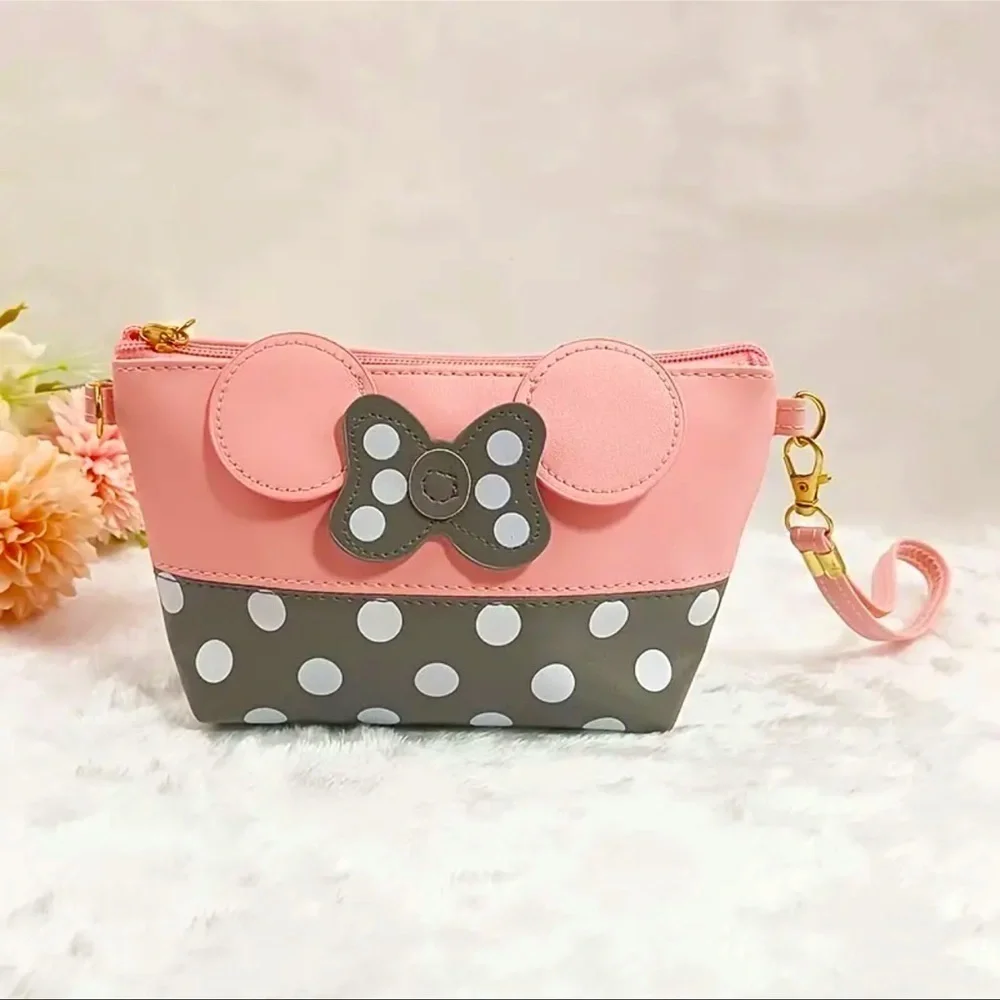 Pink Minnie Mouse Ear Inspired Cosmetic Bag